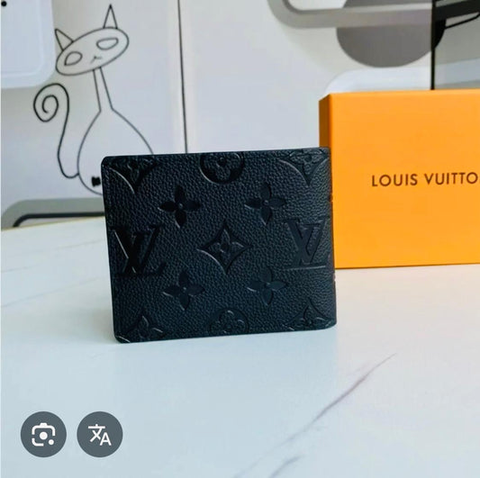 Billetera  negra Con caja LV (Hombre)