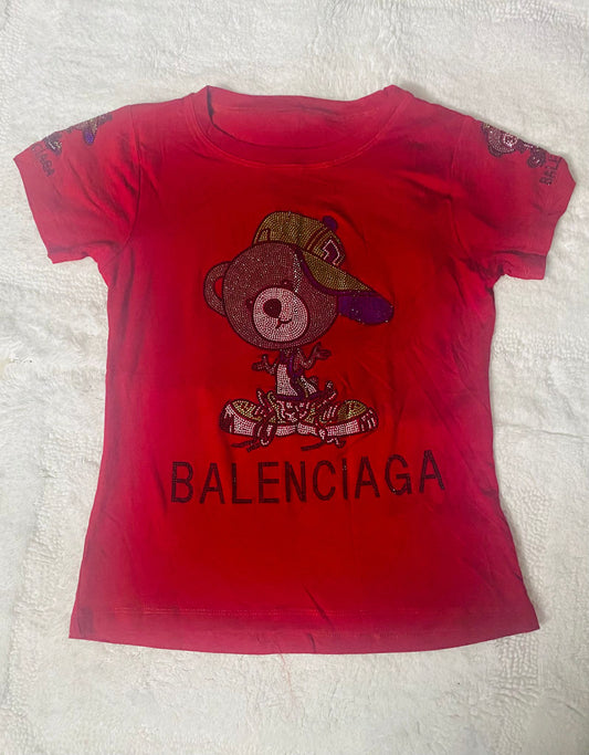 Camiseta rojo Balenciaga de algodón Licrado