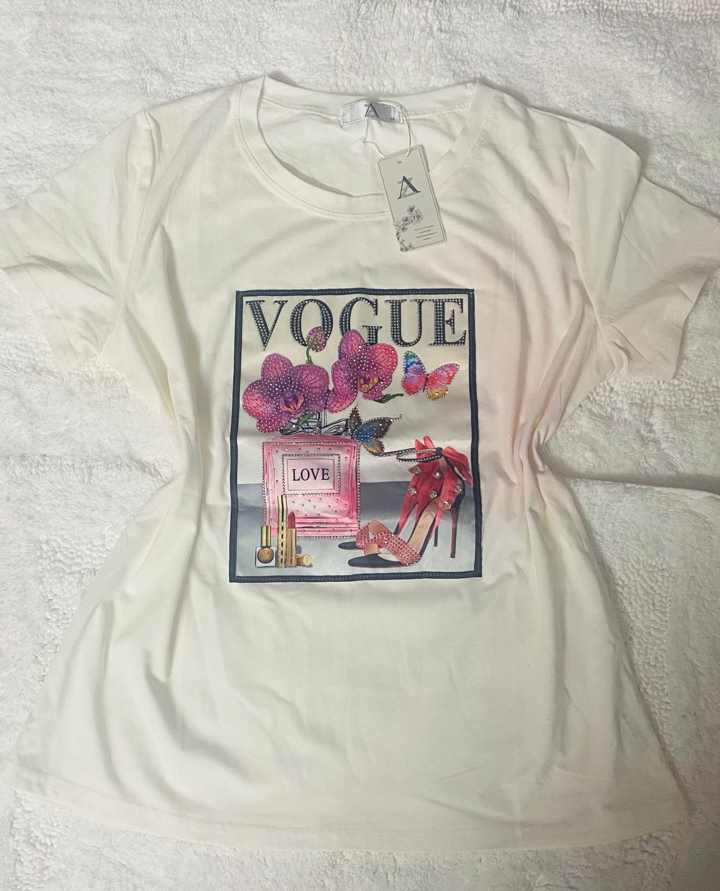 Camiseta blanca de algodón Licrado