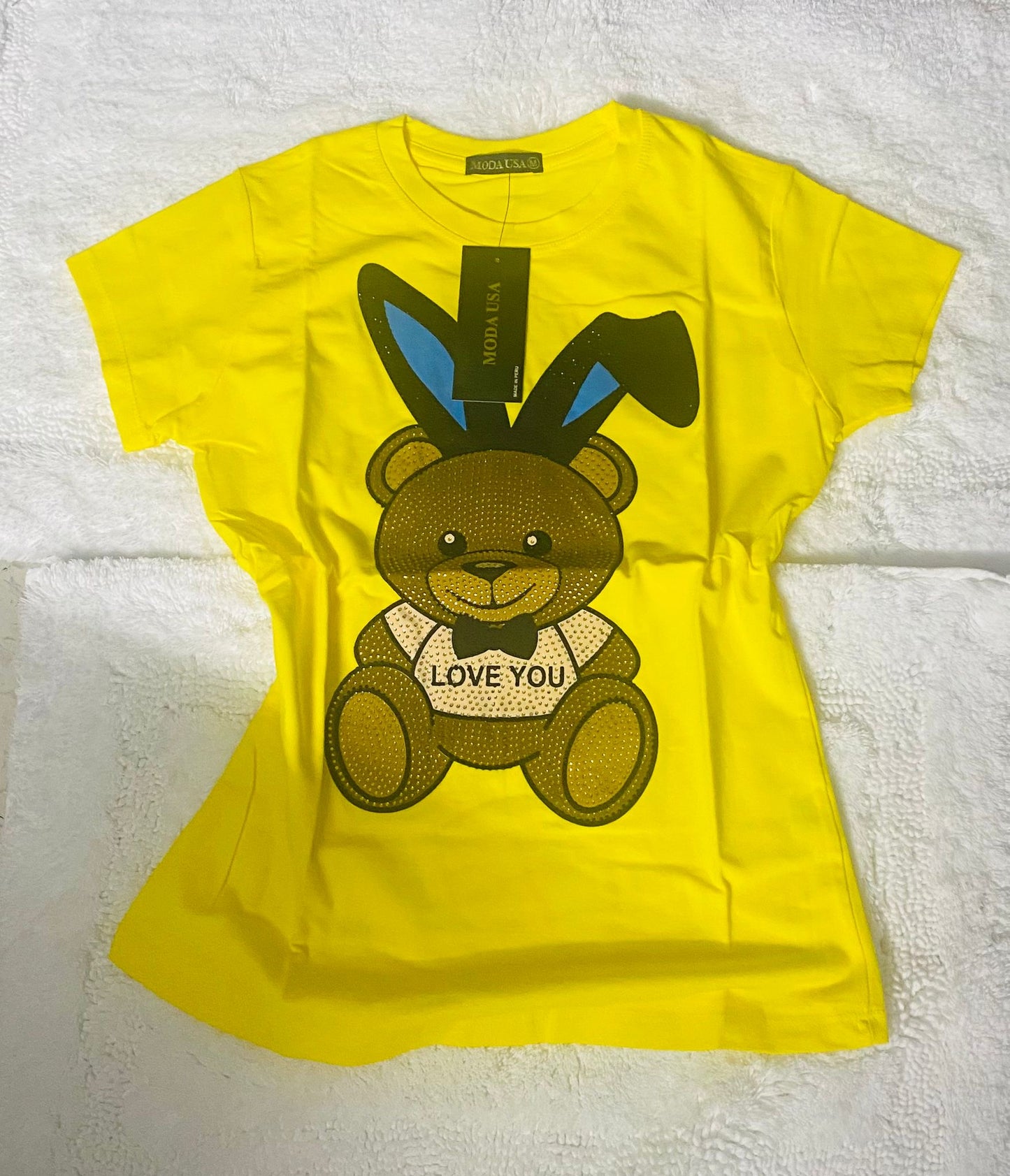 Camiseta Amarilla de algodón Licrado