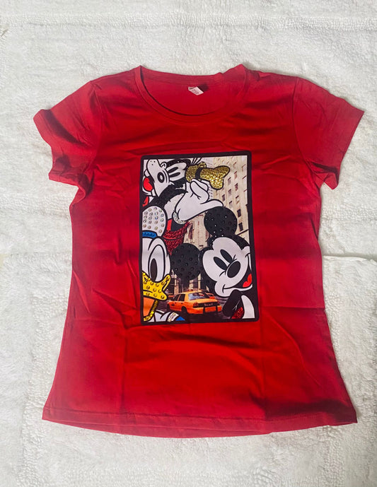 Camiseta Roja  de algodón Licrado