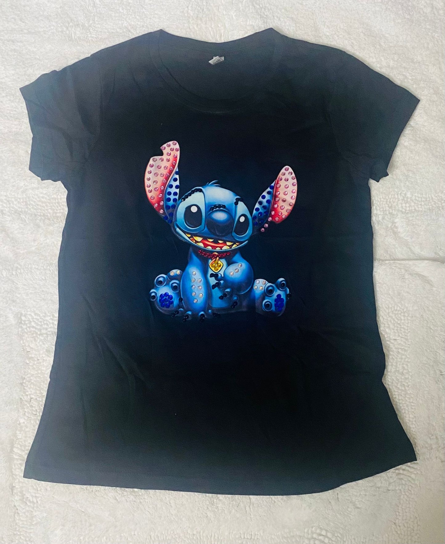 Camiseta negro de algodón Licrado