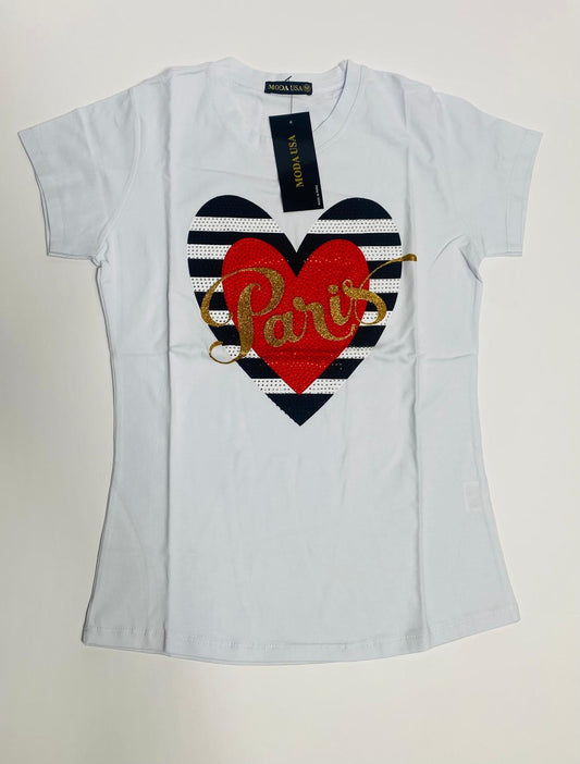 Camiseta decorada con Piedras Paris